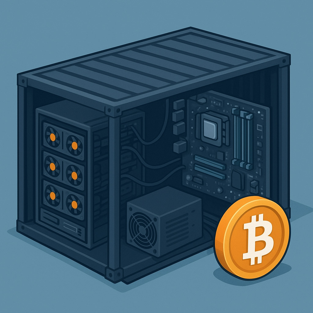 Mining container internal hardware architecture and component layout